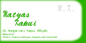 matyas kapui business card