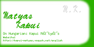 matyas kapui business card